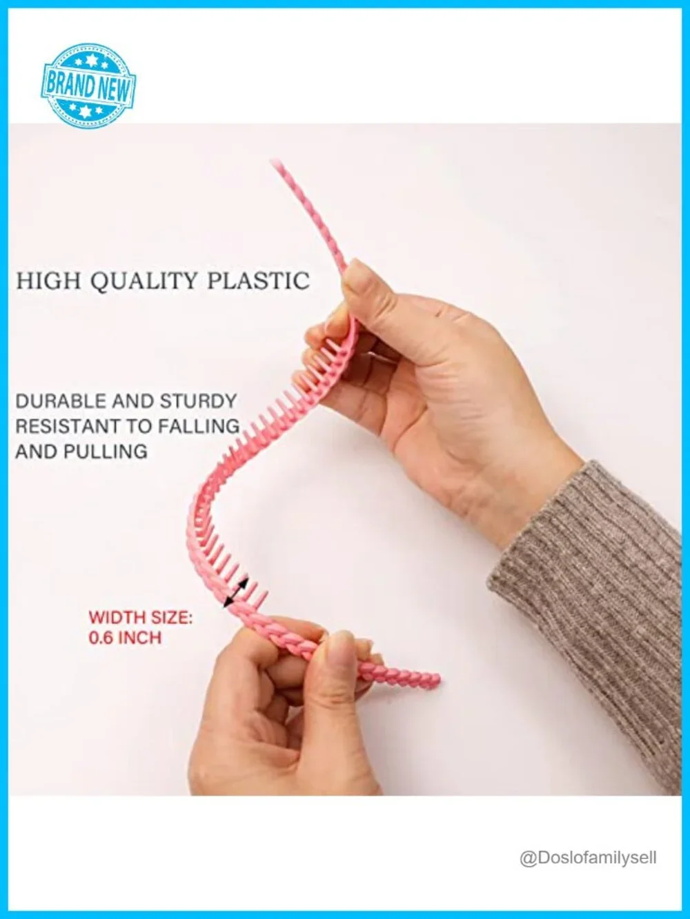 10 Pack Non-Slip Plastic Headbands with Teeth Comb for Women Men Teens